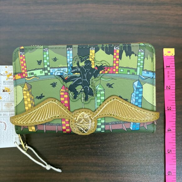 Loungefly Harry Potter Golden Snitch Zip Around Purse Vegan Leather NWT - Picture 6 of 6